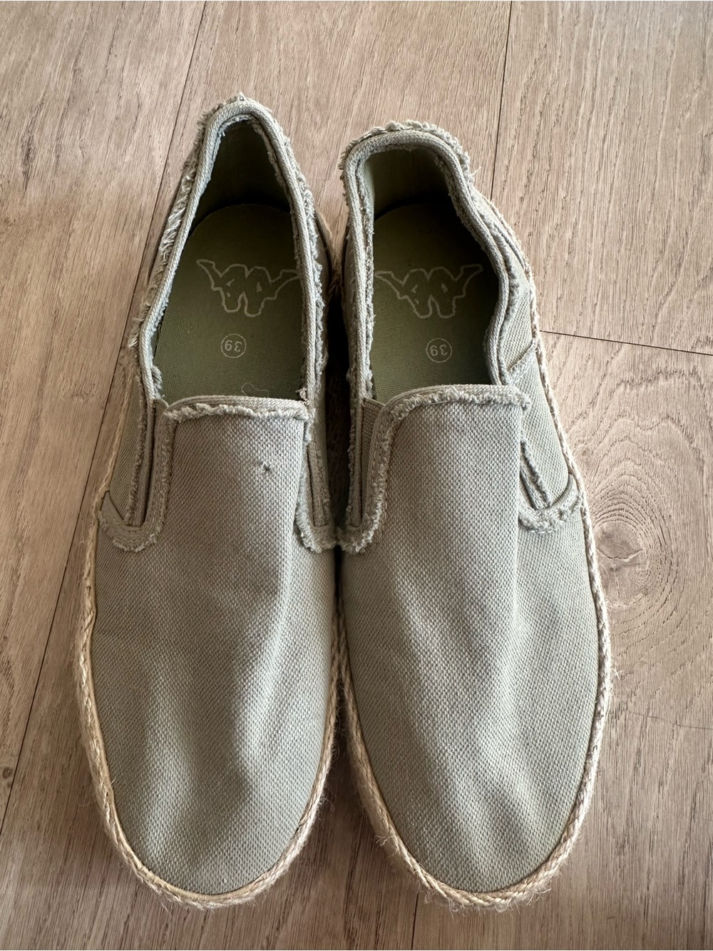 Kappa Olive Green Canvas Slip-On Espadrilles